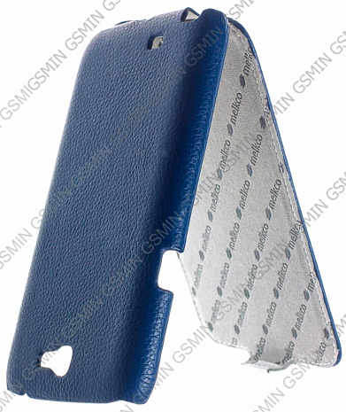    Samsung Galaxy Note 2 (N7100) Melkco Premium Leather Case - Limited Edition Jacka Type (Dark Blue/White LC)