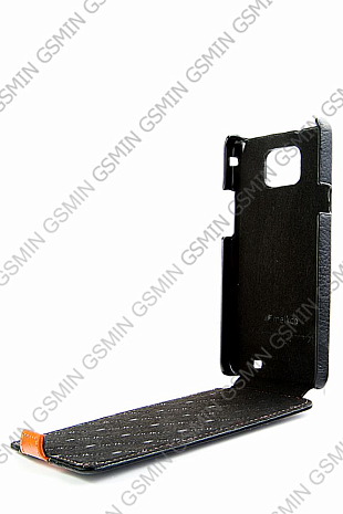    Samsung Galaxy S2 Plus (i9105) Melkco Premium Leather Case - Special Edition Jacka Type (Black/Orange LC)