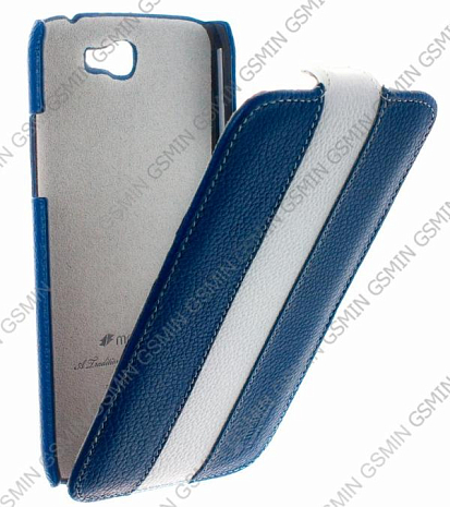    Samsung Galaxy Note 2 (N7100) Melkco Premium Leather Case - Limited Edition Jacka Type (Dark Blue/White LC)