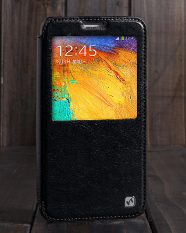    Samsung Galaxy Note 3 (N9005) Hoco Crystal Series View Leather Case ()