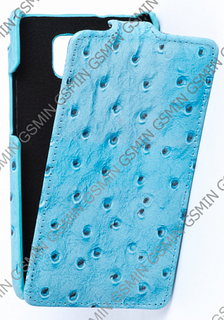    Samsung Galaxy S2 Plus (i9105) Melkco Premium Leather Case - Jacka Type (Ostrich Print pattern-Blue)